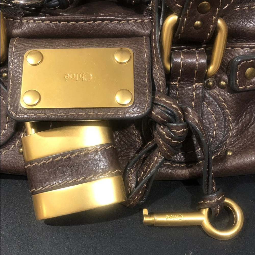 SOLD CHLOE Paddington Brown Leather Mini Bag with Lock Key Dust Bag COA MINT - Picture 14 of 17